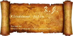 Kirnbauer Júlia névjegykártya